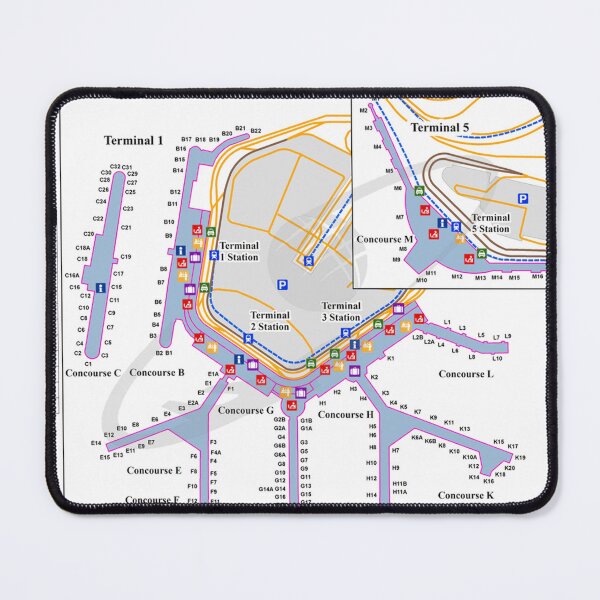 Item preview, CHICAGO O HARE AIRPORT MAP designed and sold by KALEIDOSCOPE UK.