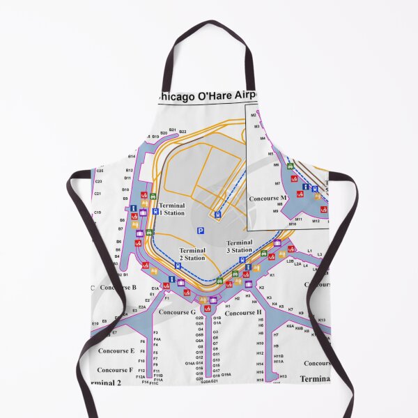 Item preview, CHICAGO O HARE AIRPORT MAP designed and sold by KALEIDOSCOPE UK.