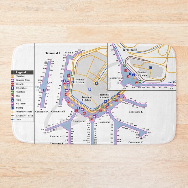 Item preview, CHICAGO O HARE AIRPORT MAP designed and sold by KALEIDOSCOPE UK.