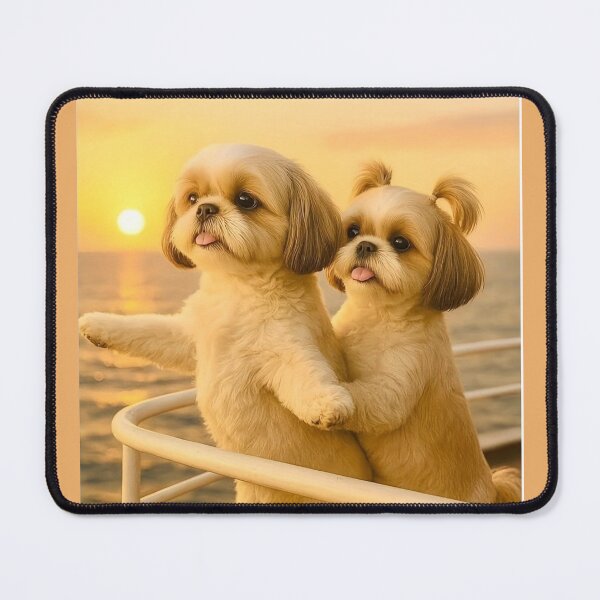 Item preview, Golden Sunset Companionship – Two Dogs by the Sea designed and sold by AmetistLight.