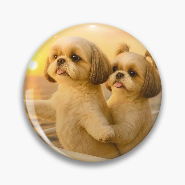Item preview, Golden Sunset Companionship – Two Dogs by the Sea designed and sold by AmetistLight.