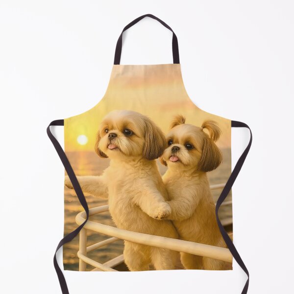Item preview, Golden Sunset Companionship – Two Dogs by the Sea designed and sold by AmetistLight.