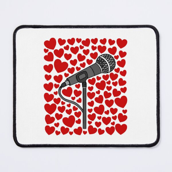 Item preview, Microphone With Hearts, Valentines Singer Musician Wedding designed and sold by doodlerob.