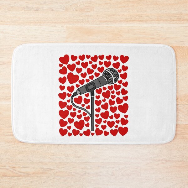 Item preview, Microphone With Hearts, Valentines Singer Musician Wedding designed and sold by doodlerob.
