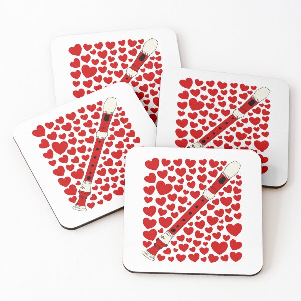 Item preview, Recorder With Hearts, Valentines Music Teacher Musician Wedding designed and sold by doodlerob.