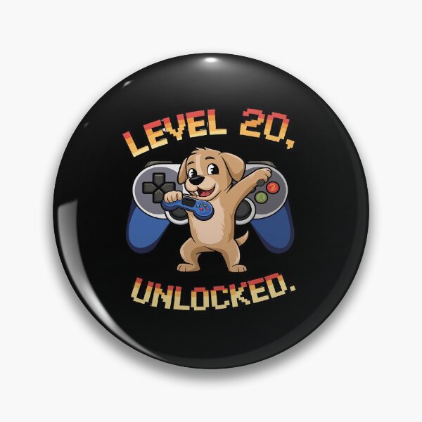Artikelvorschau, Level 20 freigeschaltet – Dab Golden Retriever Gamer feiert 20. Geburtstag entworfen und verkauft von angolinnArt.