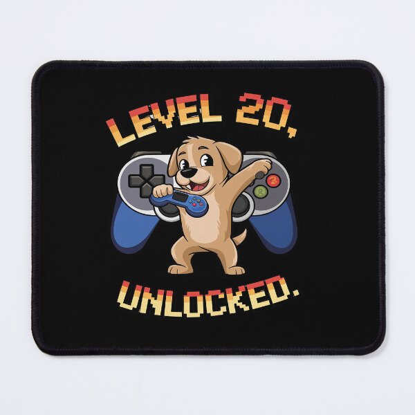 Item preview, Level 20 Unlocked - Dab Golden Retriever Gamer 20th Birthday  designed and sold by angolinnArt.