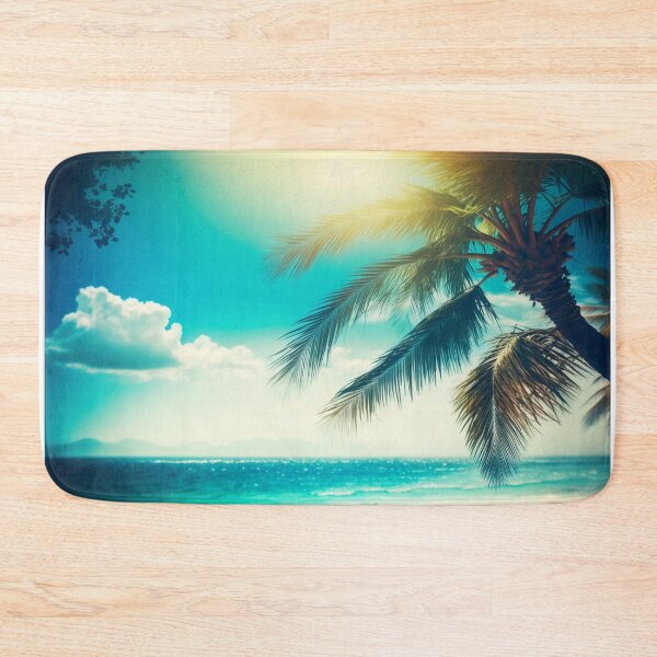 Item preview, Seascape with palm on the bright sunny day designed and sold by MiraCleAI.