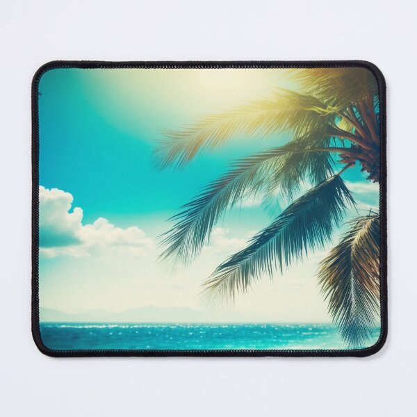 Item preview, Seascape with palm on the bright sunny day designed and sold by MiraCleAI.