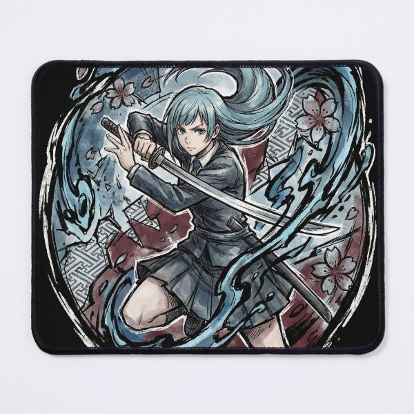 Item preview, Blue Haired Clumsy Swordswoman Sorcerer Student Mech Crush Inspired by Dark Anime Manga Fan Art Aesthetic designed and sold by Senpaiwaves.