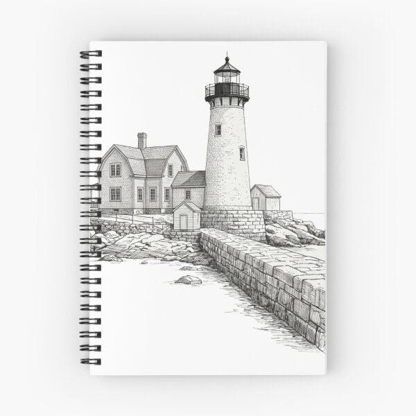 Item preview, Eastern Point Lighthouse Line Art – Gloucester Massachusetts Drawing, New England Coast Illustration, Nautical Architecture Sketch designed and sold by CulturalCurios.
