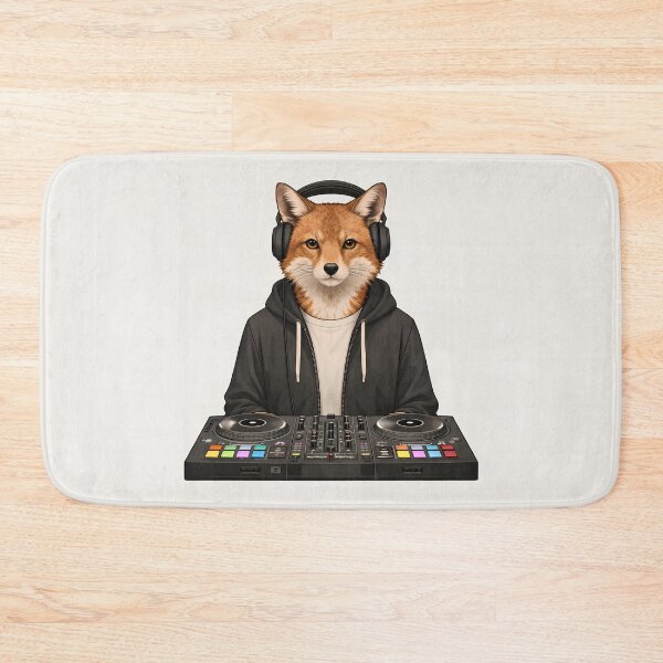 Item preview, Fox with DJ Controller Illustration designed and sold by Ombrya.