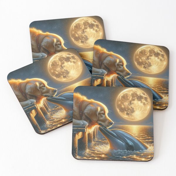 Item preview, Moonlit Animal Encounter – Magical Night Illustration designed and sold by AmetistLight.