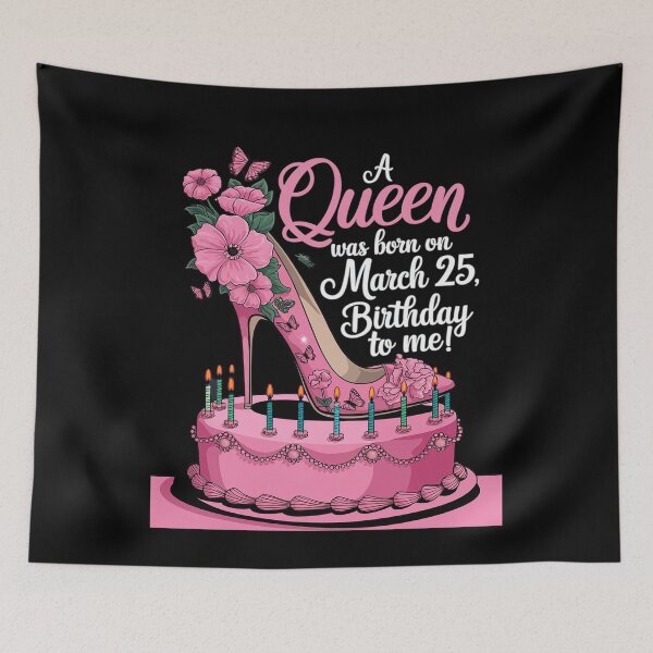 Item preview, Womens A Queen Was Born on March 25th Birthday  designed and sold by joyouartArt.