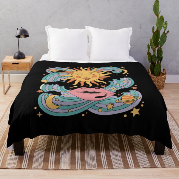 Item preview, Groovy Trippy Sun and Cosmic Lips Illustration designed and sold by LucieLuz.