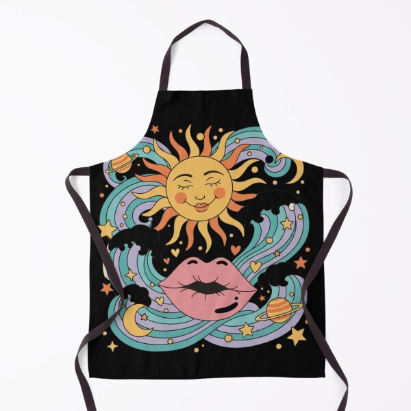Item preview, Groovy Trippy Sun and Cosmic Lips Illustration designed and sold by LucieLuz.