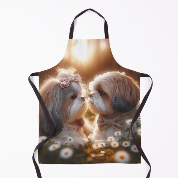 Item preview, Puppy Love in Bloom – Romantic Dog Couple at Sunset designed and sold by AmetistLight.