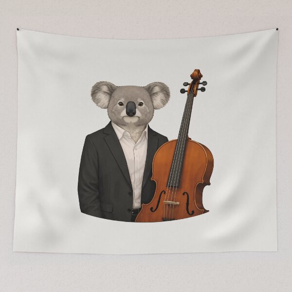 Item preview, Koala with Cello Illustration designed and sold by Ombrya.