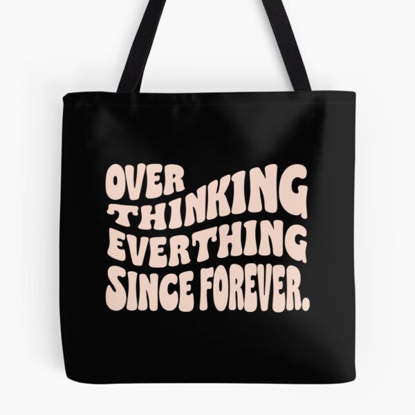Item preview, Wavy Overthinking Quote Design – Funny Mental Health Typography for Posters, Tees & Digital Art designed and sold by Bright Nest Studio.