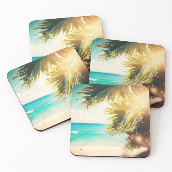Item preview, Seascape with palm on the bright sunny day designed and sold by MiraCleAI.