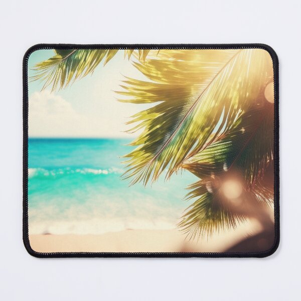 Item preview, Seascape with palm on the bright sunny day designed and sold by MiraCleAI.