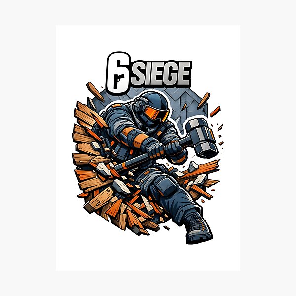 Item preview, Six Siege Sledge Operator Tactical Breaching Hammer Fan Art - Scottish SAS Attacker Soft Breach Combat Illustration. designed and sold by Vivaan Studio.