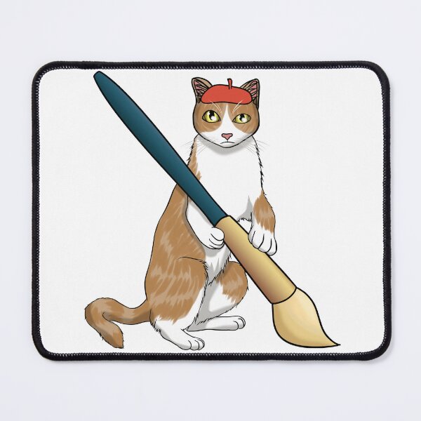 Item preview, Cute Artist Cat with Big Art Brush designed and sold by Aissa Zans.