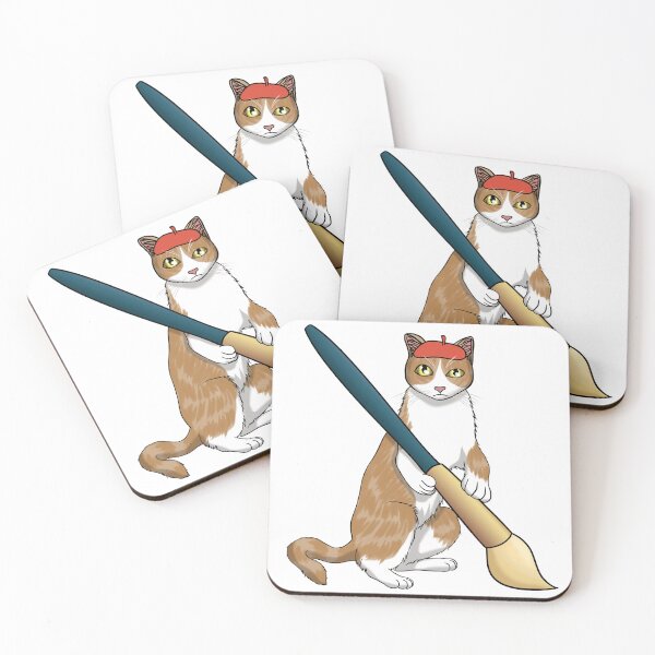 Item preview, Cute Artist Cat with Big Art Brush designed and sold by Aissa Zans.