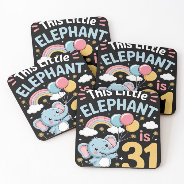 Item preview, Elephant 31st Birthday Jungle Party Clouds Zoo Lover Rainbow designed and sold by Libbysharts.