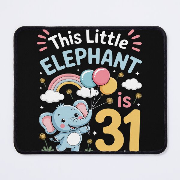Item preview, Elephant 31st Birthday Jungle Party Clouds Zoo Lover Rainbow designed and sold by Libbysharts.