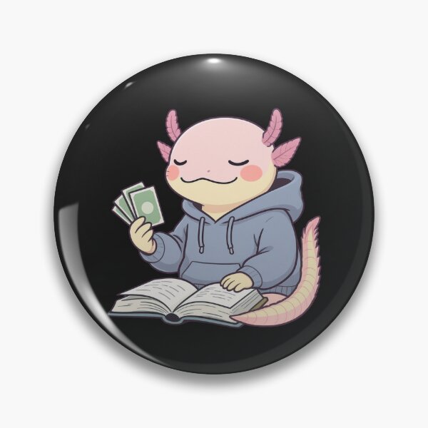 Item preview, Language Learner Axolotl – Calm Study & Self-Improvement Illustration designed and sold by ColorSplash123.