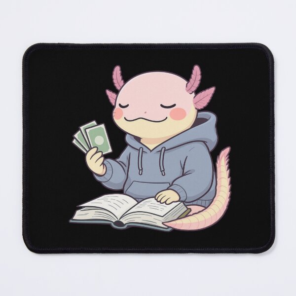 Item preview, Language Learner Axolotl – Calm Study & Self-Improvement Illustration designed and sold by ColorSplash123.