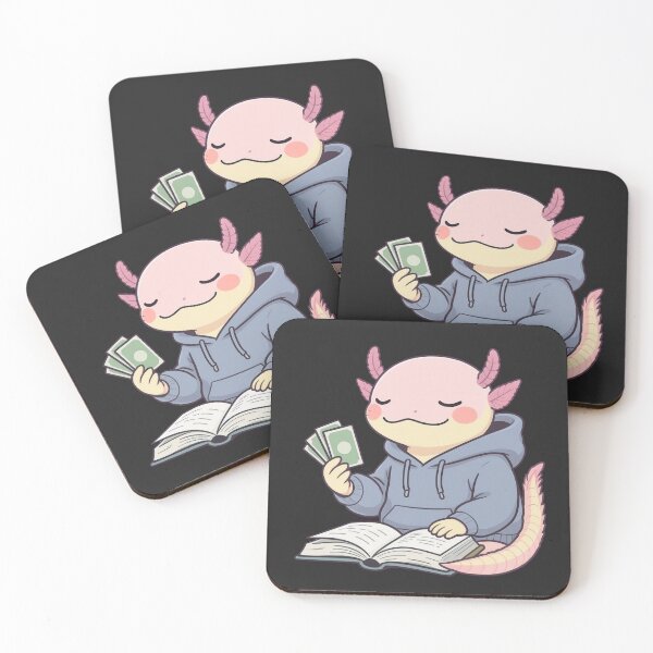 Item preview, Language Learner Axolotl – Calm Study & Self-Improvement Illustration designed and sold by ColorSplash123.