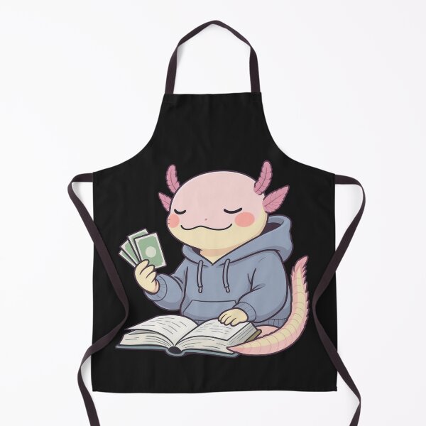 Item preview, Language Learner Axolotl – Calm Study & Self-Improvement Illustration designed and sold by ColorSplash123.