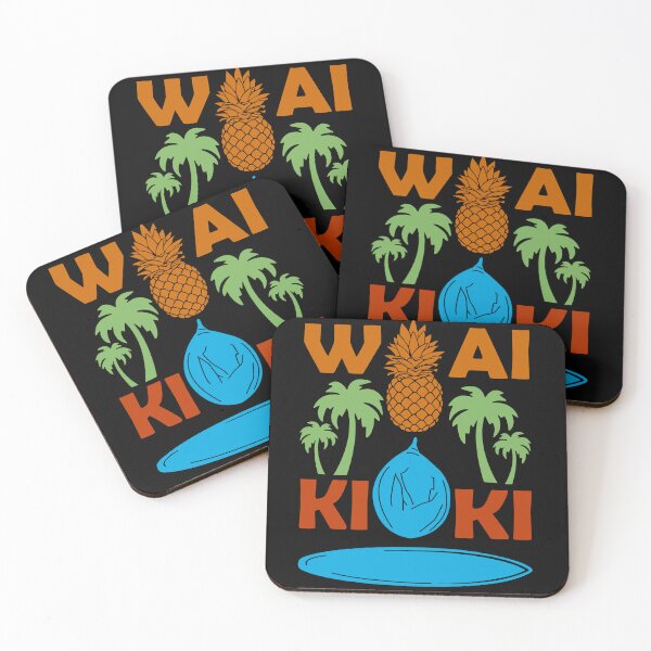 Artikelvorschau, Waikiki Hawaii Souvenir Surfing Coconut Honolulu entworfen und verkauft von DSWShirts.