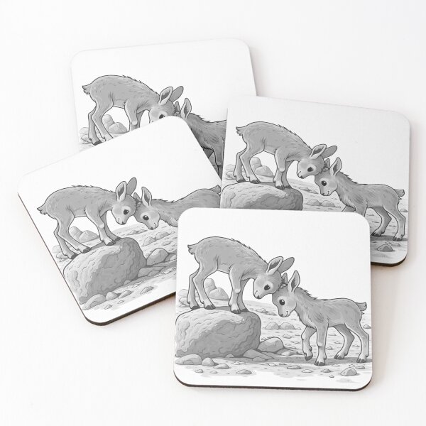 Item preview, Cute Baby Ibex Playing | Cartoon Mountain Goat Illustration designed and sold by mbmstores.