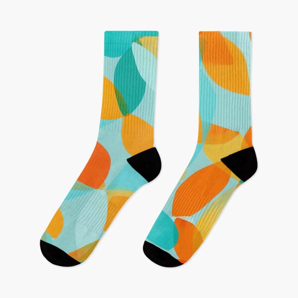 Item preview, Colorful Abstract Leaf Pattern – Teal, Orange & Yellow Overlapping Shapes designed and sold by ikidyounot.