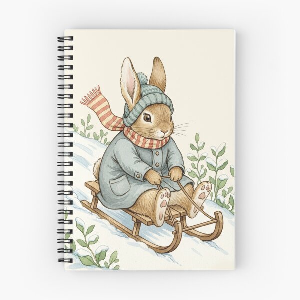 Item preview, Vintage Rabbit on a Wooden Sledge - Winter Wonderland designed and sold by Pasteltone.