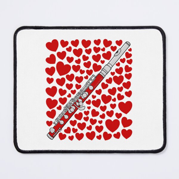 Item preview, Piccolo With Hearts, Valentines Piccoloist Woodwind Musician Wedding designed and sold by doodlerob.