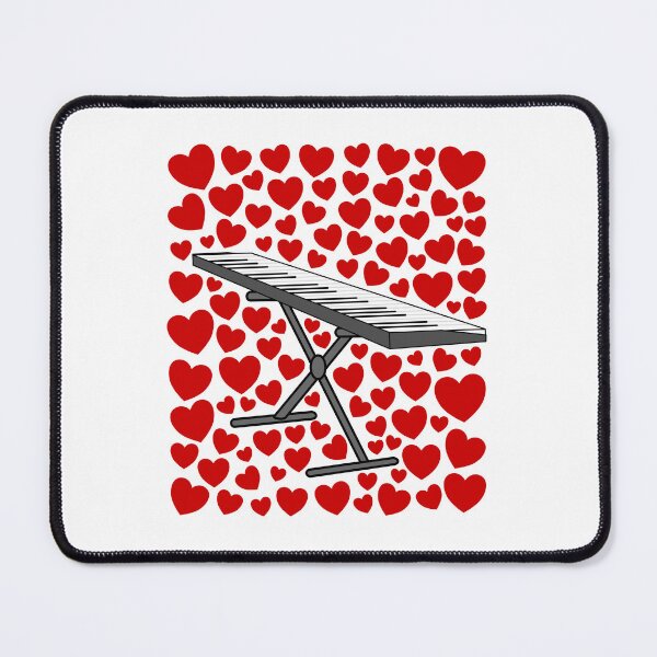 Item preview, Keyboard With Hearts, Valentines Pianist Musician Wedding designed and sold by doodlerob.