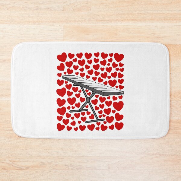 Item preview, Keyboard With Hearts, Valentines Pianist Musician Wedding designed and sold by doodlerob.