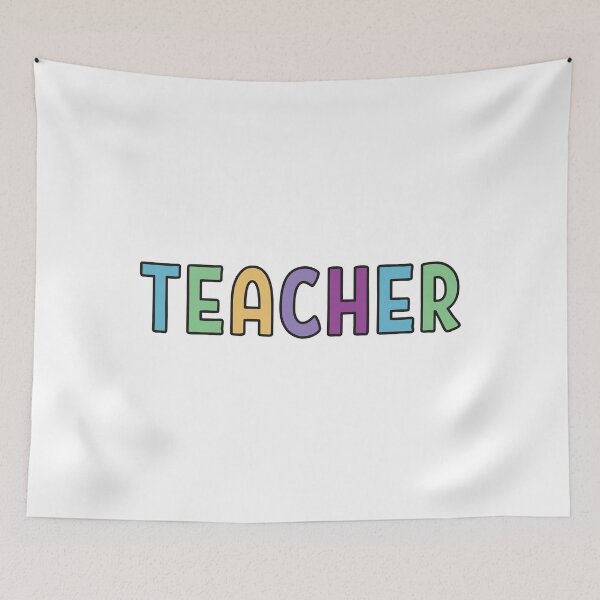 Item preview, Teacher multicolor text designed and sold by Think4Prints.