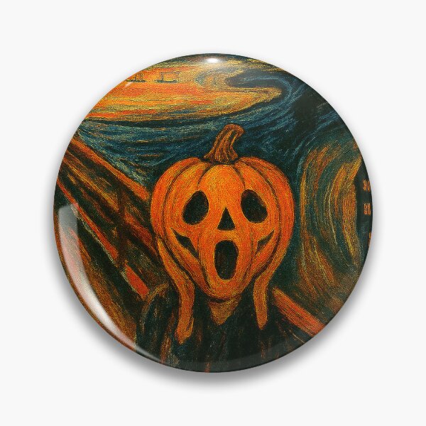 Item preview, Pumpkin Scream – Halloween Parody Expressionist Art Print designed and sold by T-Prestige.