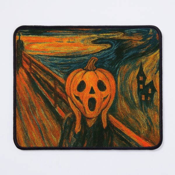 Item preview, Pumpkin Scream – Halloween Parody Expressionist Art Print designed and sold by T-Prestige.