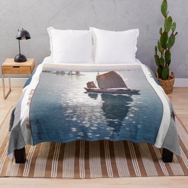 Item preview, Calm Wind by Yoshida Hiroshi : tranquil sailboats japanese poster designed and sold by artofuniverse.