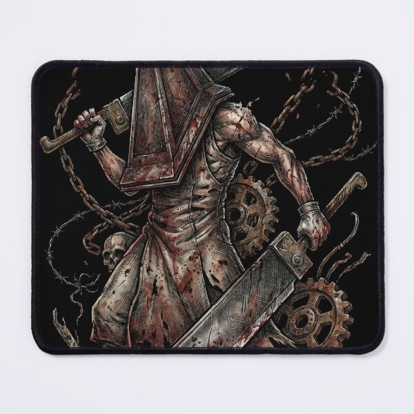 Item preview, Pyramid Head Silent Hill 2 Remake Horror Monster Great Knife Red Pyramid Thing Executioner Blue Creek Apartments Lake Toluca Prison Boss Fight Symbolic Fan Art Collage designed and sold by Senpaiwaves.