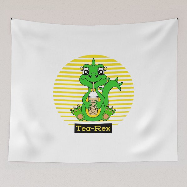 Item preview, Cute Green Dinosaur Bubble Tea Pun designed and sold by Sartoris Art.