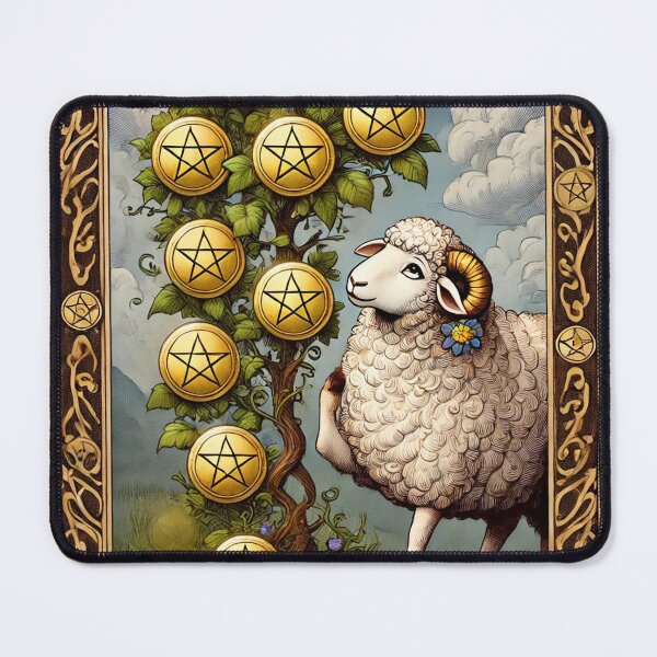 Item preview, Sheepism – Seven of Pentacles Tarot Card designed and sold by Thpoar.