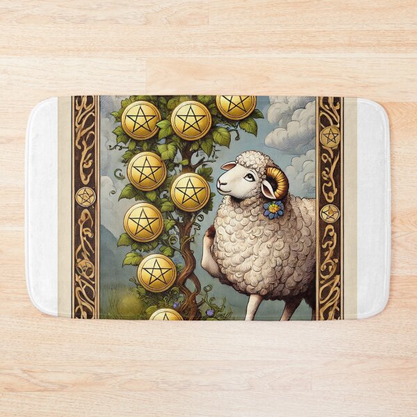 Item preview, Sheepism – Seven of Pentacles Tarot Card designed and sold by Thpoar.