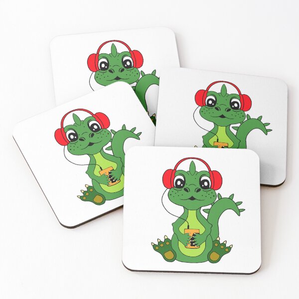 Item preview, Funny Dinosaur Wearing Headphones With Walkman designed and sold by Sartoris Art.